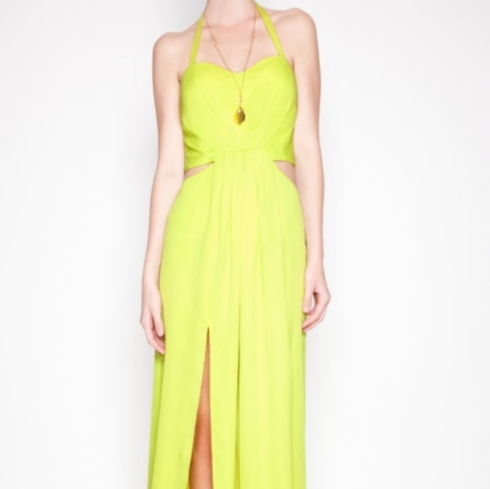 Bcbg neon yellow gown